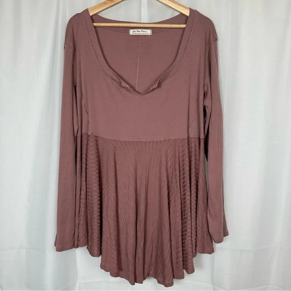 We The Free People XL Oversized Tunic Shirt Top Boho Flowy Pink Lagenlook Artsy - Picture 1 of 9